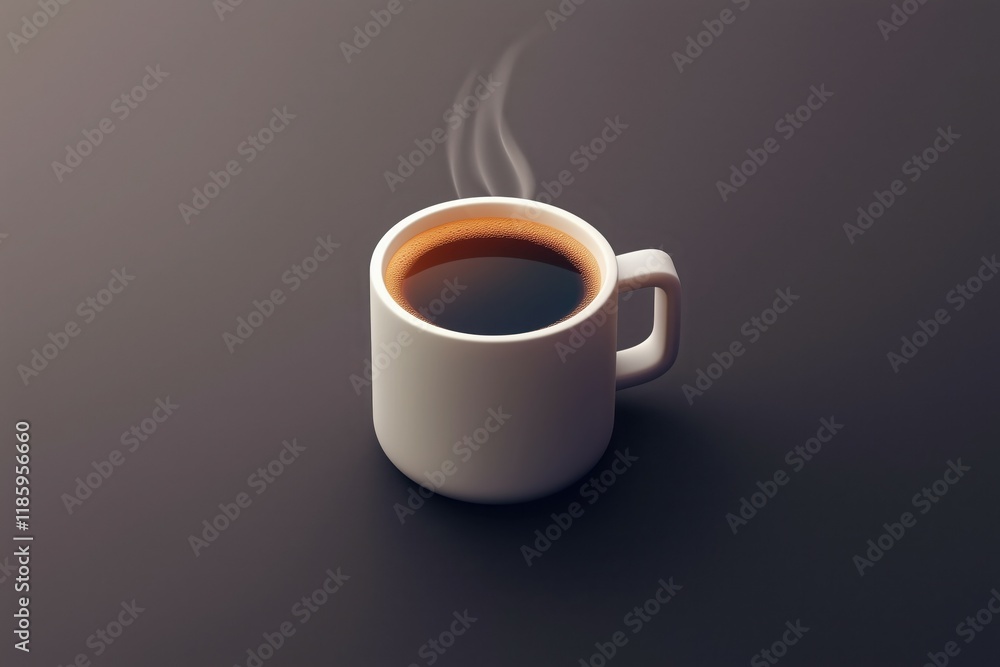 Minimalist illustration of a steaming cup of coffee. Minimalist illustration of a steaming cup of coffee.