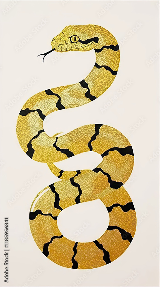 Dragon orSnake illustration design, minimalist, graphic design, clear scales, writhing body, gold foil paper brush marks Dragon orSnake illustration design, minimalist, graphic design, clear scales, writhing body, gold foil paper brush marks