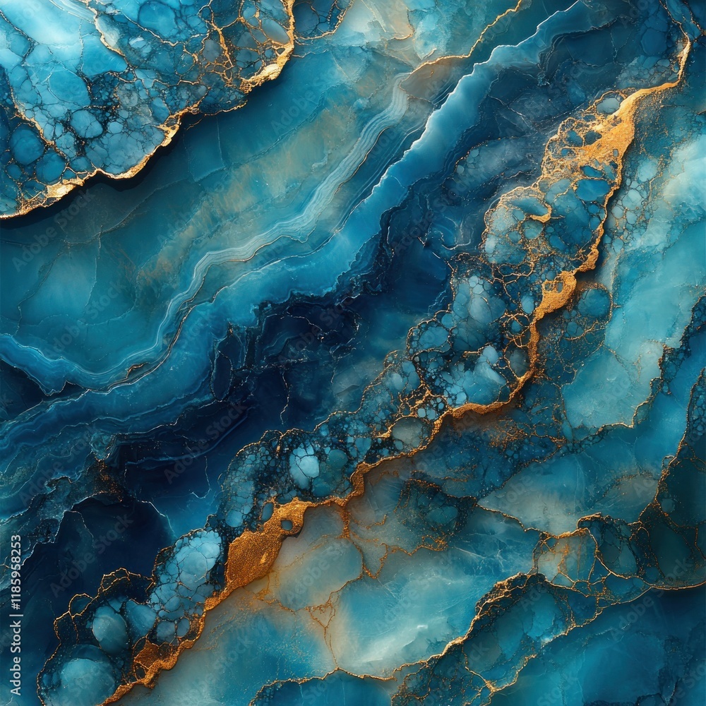 Abstract blue and gold marble texture. Abstract blue and gold marble texture.
