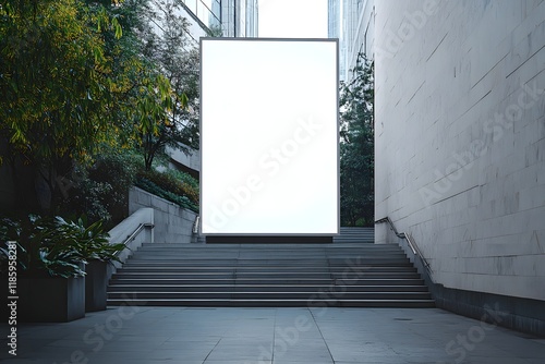 Blank billboard city alley mockup ad space photo