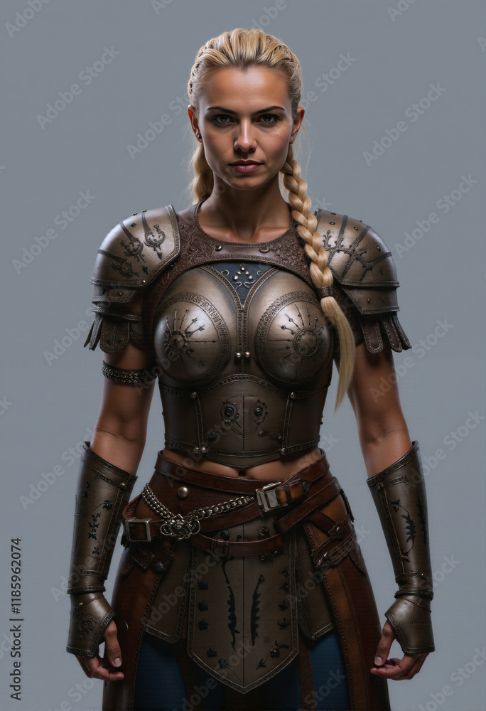 Female Barbarian Viking Warrior wearingArmor Female Barbarian Viking Warrior wearingArmor