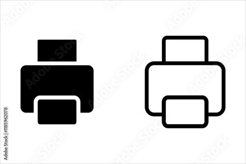 Printer line icon set. Large format printing, plotter, scanner, cutting machine minimal vector illustrations. Simple outline signs for printshop. Editable Stroke
