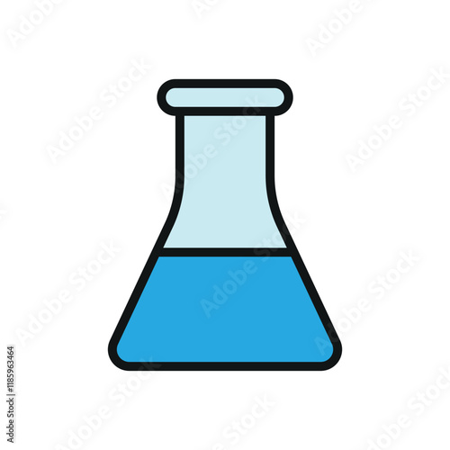 Flask icon vector design featuring a dynamic and creative style, ideal for adding a touch of experimentation to technology, laboratory, or STEM-themed projects