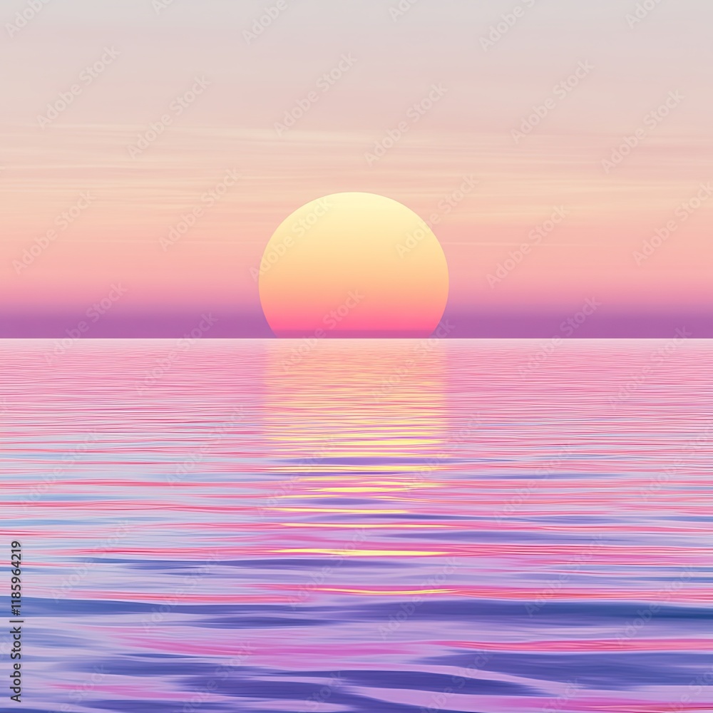 Tranquil Sunrise with Gradients Over Horizon