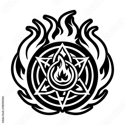 A glyph style icon of arcane symbol