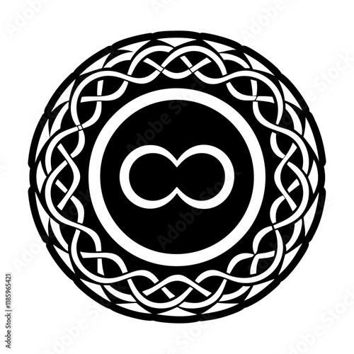 A glyph style icon of the eternity symbol