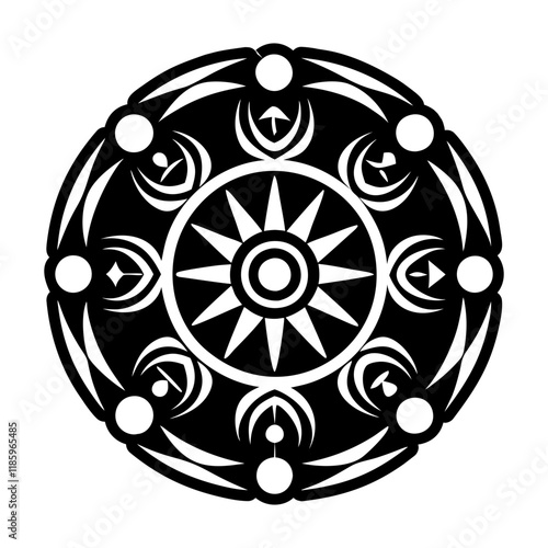 A glyph style icon of the fate spiral