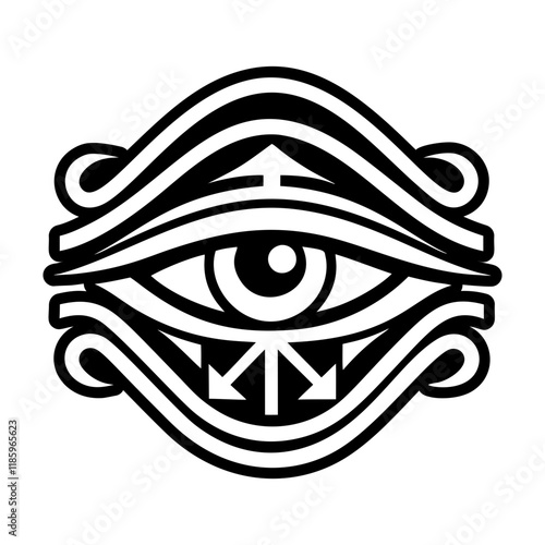A filled style icon of the horus eye