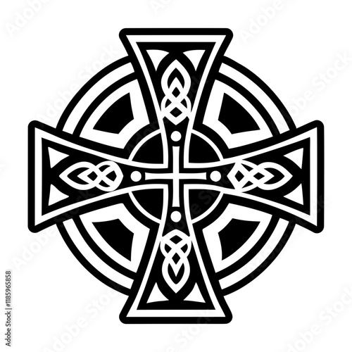 A filled style icon of the mystic cross