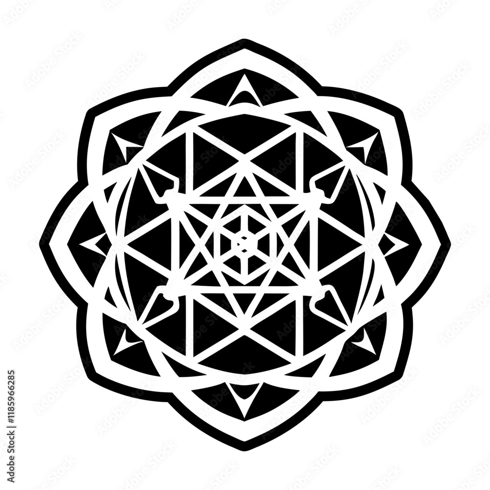 A solid style icon of the sacred geometry A solid style icon of the sacred geometry