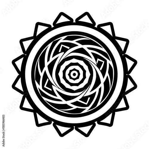 A filled style icon of spiral symbol