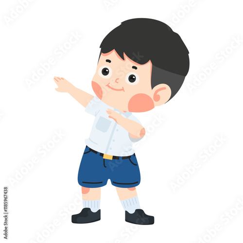 boy student loves doing the dabbing dance