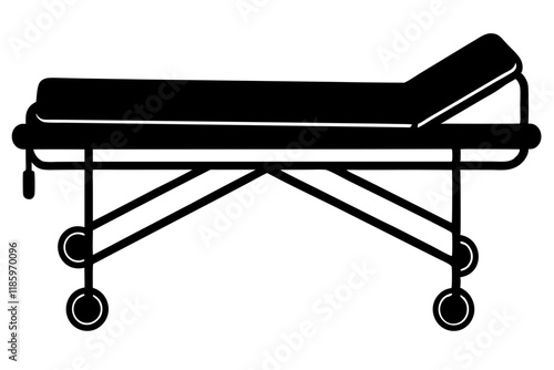 Hospital stretcher silhouette vector illustration