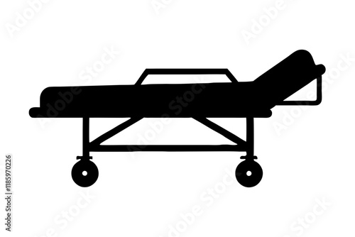 Hospital stretcher silhouette vector illustration