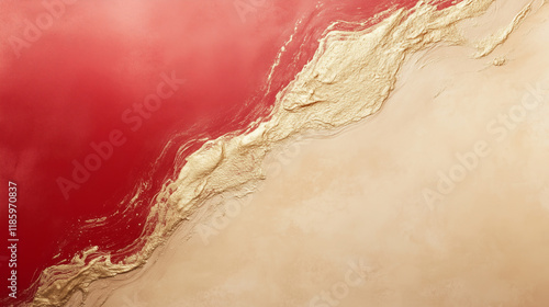 Red and Gold Abstract Art: ...