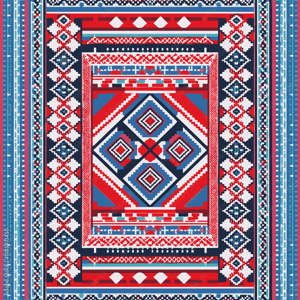 Captivating Ethnic Tapestry: Vibrant Geometric Patterns and Traditional Motifs Showcase the Intricate Artistry of Eastern European Folk Textiles Captivating Ethnic Tapestry: Vibrant Geometric Patterns and Traditional Motifs Showcase the Intricate Artistry of Eastern European Folk Textiles