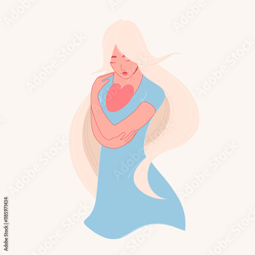Self-Love and Embrace Illustration vector