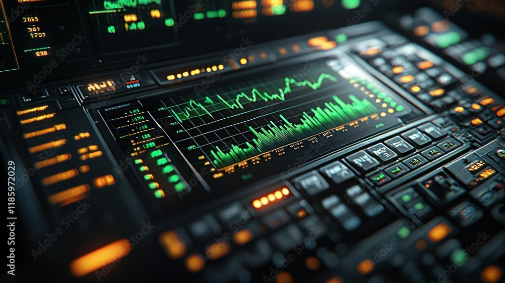 Futuristic Stock Market Control Panel: High-Tech Trading Interface Futuristic Stock Market Control Panel: High-Tech Trading Interface