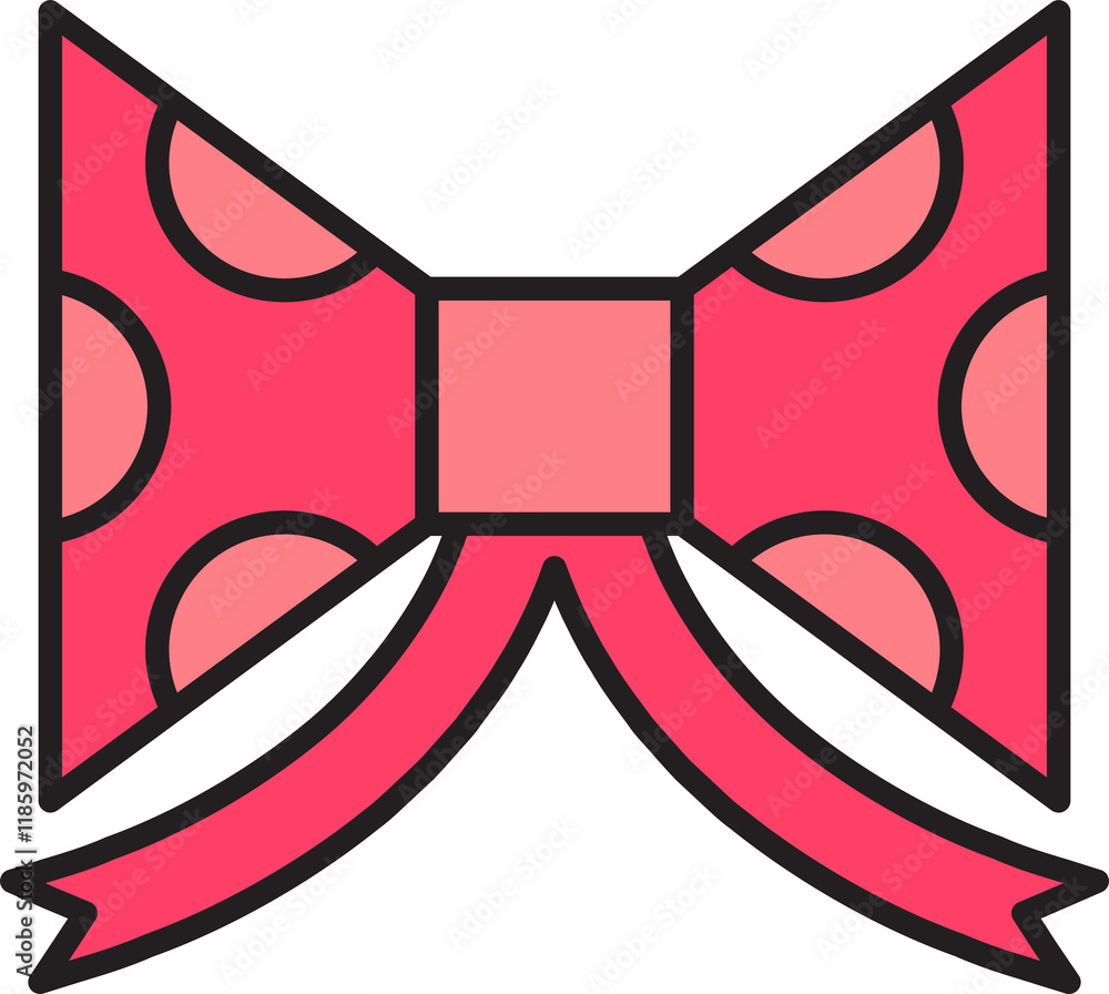 Pink Decorative Bow Tie Illustration Pink Decorative Bow Tie Illustration