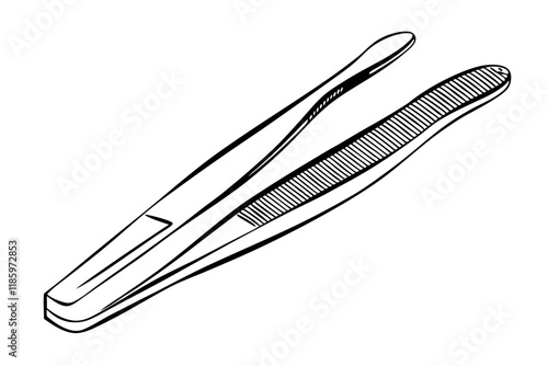 Tweezers Tool Vector Illustration