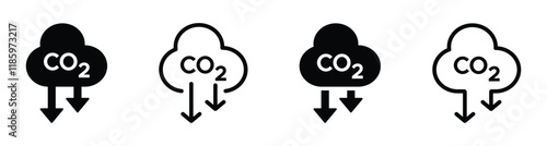 CO2 reduction vector icon design. CO2 decrease sign