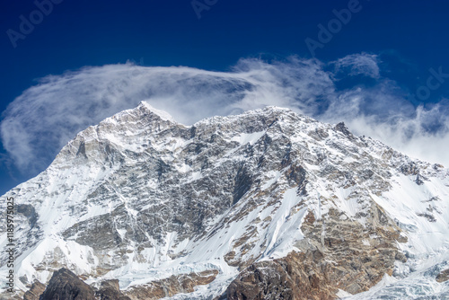 Mount Makalu Covered with Snow. photo