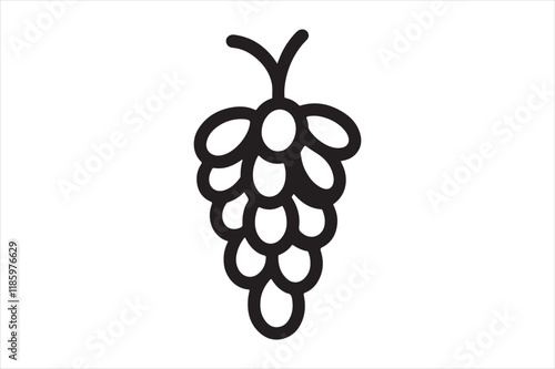 Grape outline vector clip art 