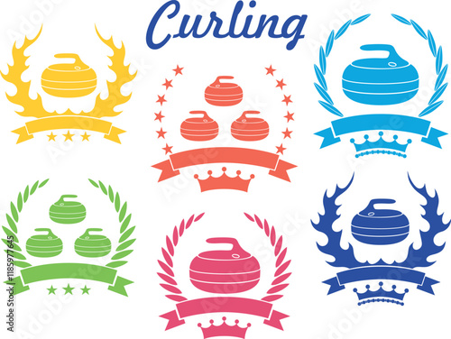 Curling logo. Isolated Curling on white background