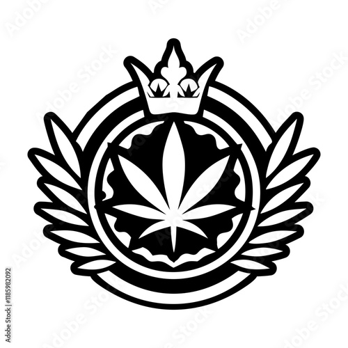 A solid style icon of cannabis crown