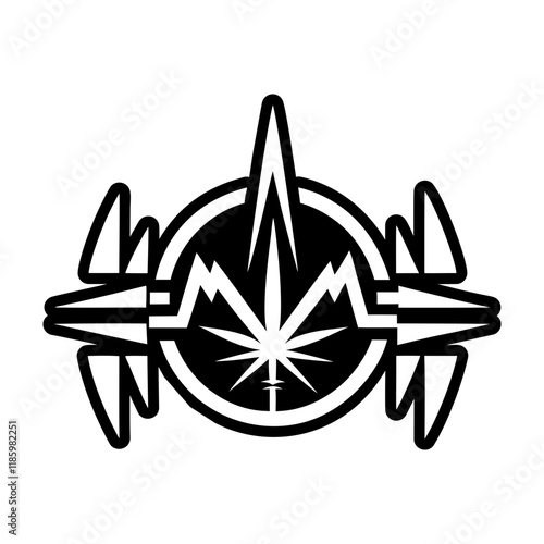 A glyph style icon of cannabis pulse