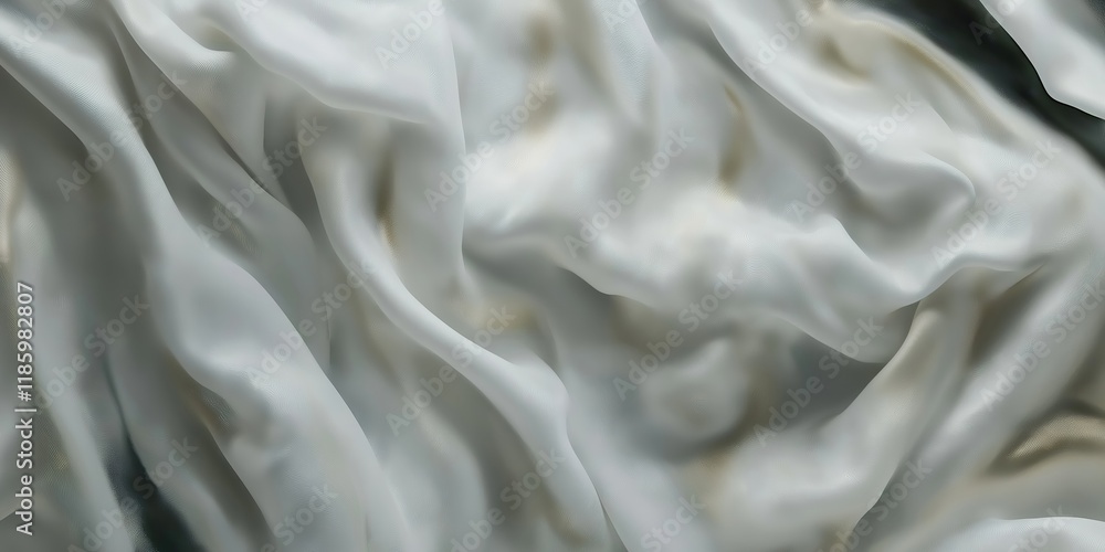 Fototapeta premium Elegant swirling patterns of abstract smoke in white and gold against a deep black background