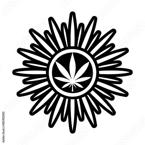 A glyph style icon of indica leaf