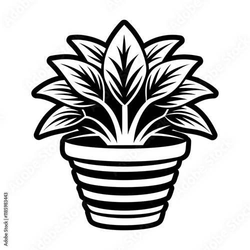 A solid style icon of potted plant
