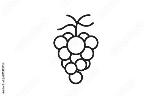 Grape outline vector clip art 