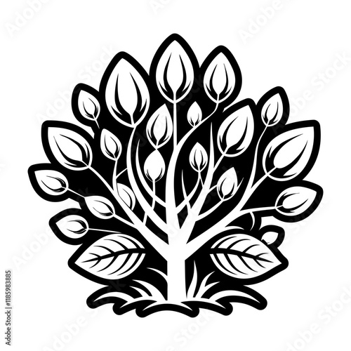 A glyph style icon of tree