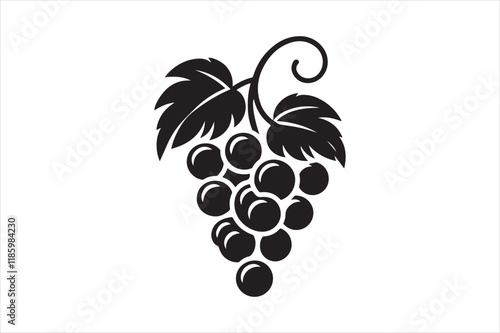 Grape outline vector clip art 