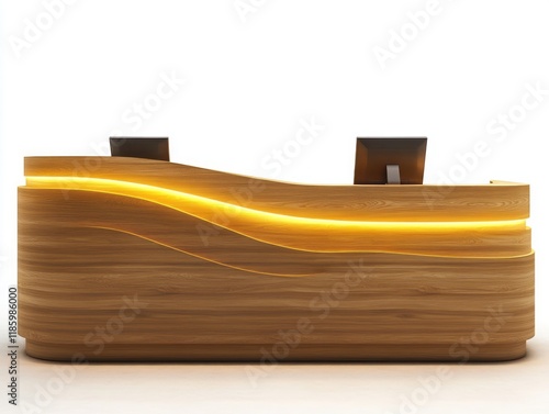 Modern Wooden Reception Des...