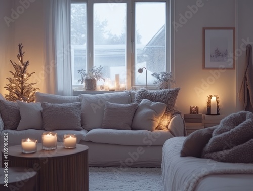 Cozy Winter Living Room Sce...