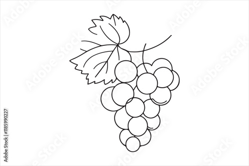 Grape outline vector clip art 