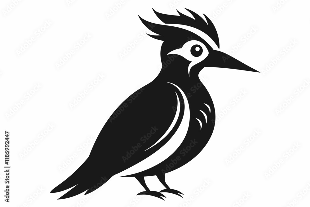 Obraz premium woodpecker silhouette vector illustration