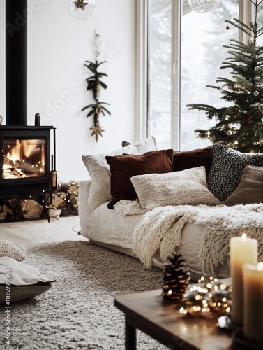 Cozy Winter Living Room Chr...