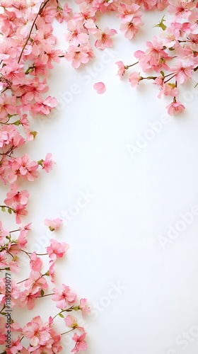 Wallpaper Mural Vibrant Cherry Blossoms Surrounded by Minimal White Background for Elegant Floral Artwork Torontodigital.ca