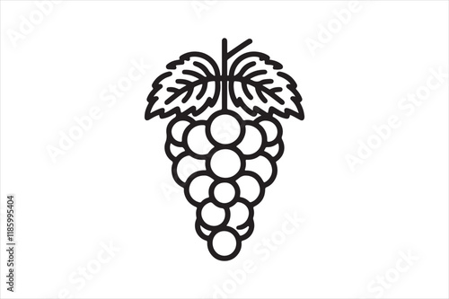 Grape outline vector clip art 