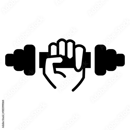 A sleek dumbbell strong icon representing fitness, strength, and exercise. Perfect for gym, workout, and health-related projects, showcasing active and healthy lifestyle themes.