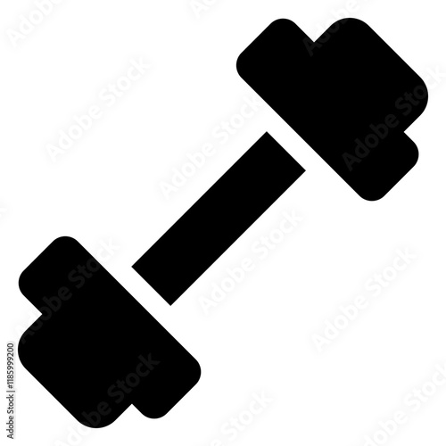 A sleek dumbbell strong icon representing fitness, strength, and exercise. Perfect for gym, workout, and health-related projects, showcasing active and healthy lifestyle themes.