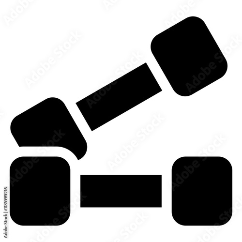 A sleek dumbbell strong icon representing fitness, strength, and exercise. Perfect for gym, workout, and health-related projects, showcasing active and healthy lifestyle themes.