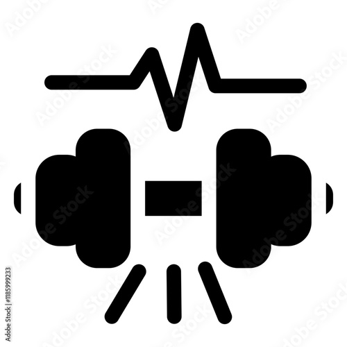A sleek dumbbell strong icon representing fitness, strength, and exercise. Perfect for gym, workout, and health-related projects, showcasing active and healthy lifestyle themes.