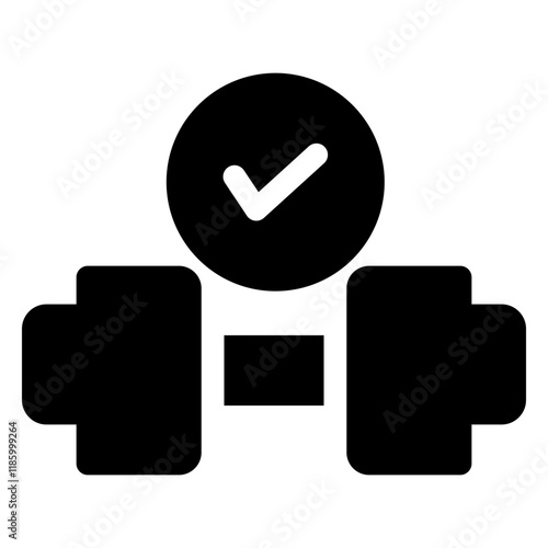 A sleek dumbbell strong icon representing fitness, strength, and exercise. Perfect for gym, workout, and health-related projects, showcasing active and healthy lifestyle themes.