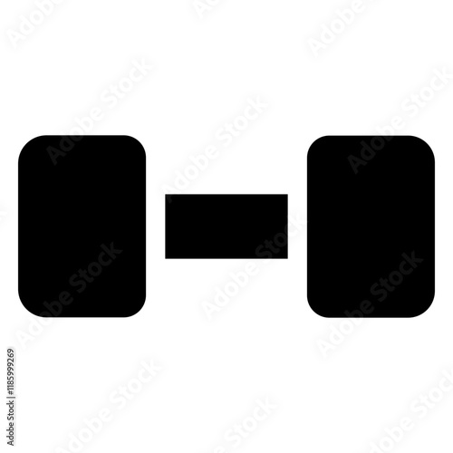 A sleek dumbbell strong icon representing fitness, strength, and exercise. Perfect for gym, workout, and health-related projects, showcasing active and healthy lifestyle themes.