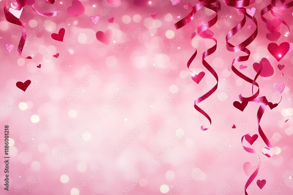 Obraz premium Dreamy Glowing Pink and Red Ribbons in Diverse Light Dimensions Captivating Aurora like
